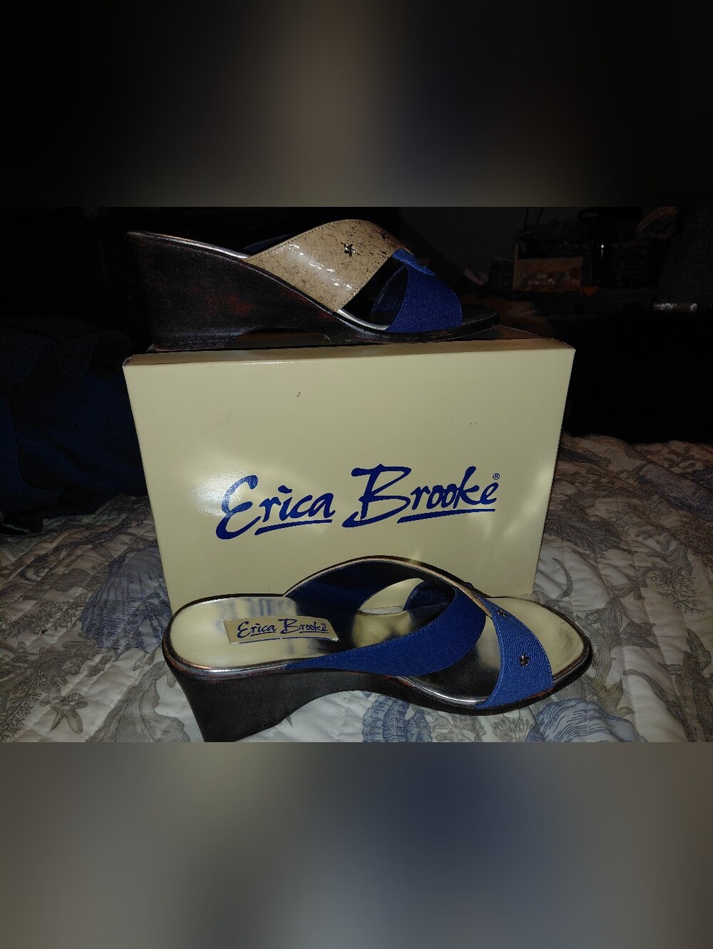 Erica BROOKE VINTAGE WEDGE SLIDES SZ 9 - Picture 6 of 10